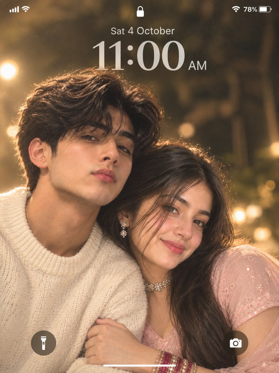 Romantic couple photo prompt result - dreamy iPhone lock screen couple wallpaper