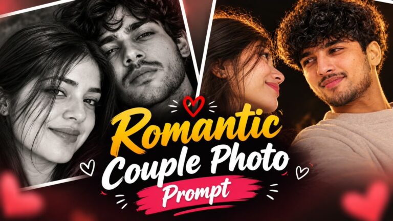 Romantic Couple Photo Prompt thumbnail - black and white and golden light couple portraits